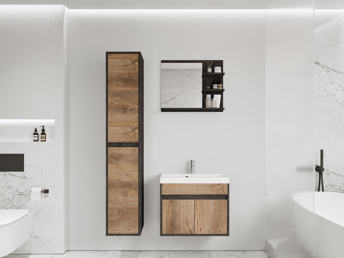 BADMÖBEL-SET Cyprus - Braun, Holzwerkstoff (31/160/31cm) - MIRJAN24