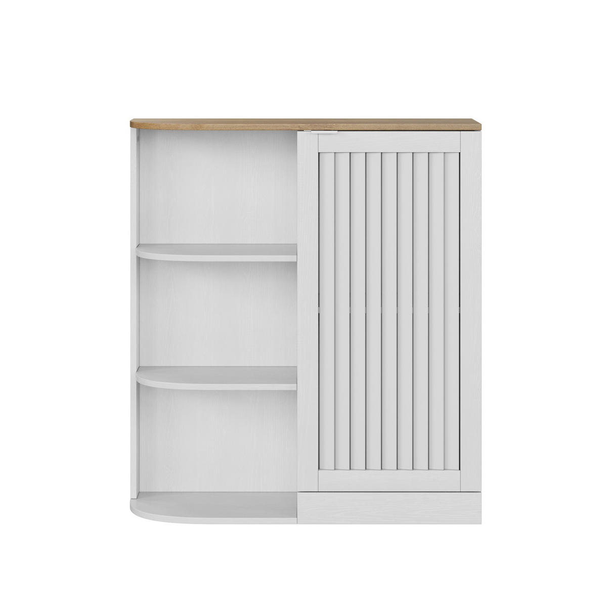 AUFBEWAHRUNGSSCHRANK in Weiß Eckschrank mit offenen Lagerschränken verstellbaren Regalen für Bad Küche , B68/T25/H76cm - Weiß, Holzwerkstoff (68/76/25cm) - STILVORA