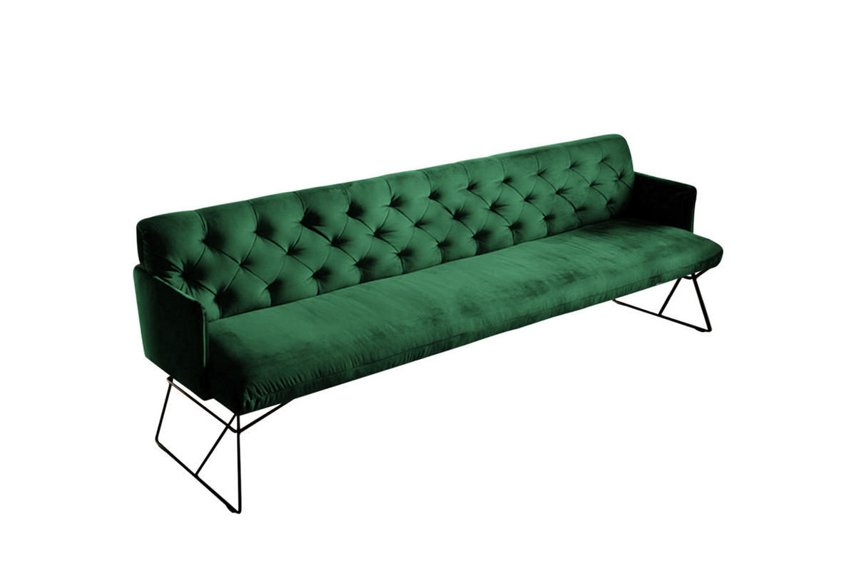 ESSZIMMERBANK CHARME Smaragdgrün Velvet - Smaragdgrün, Textil (206/85/68cm) - KAWOLA