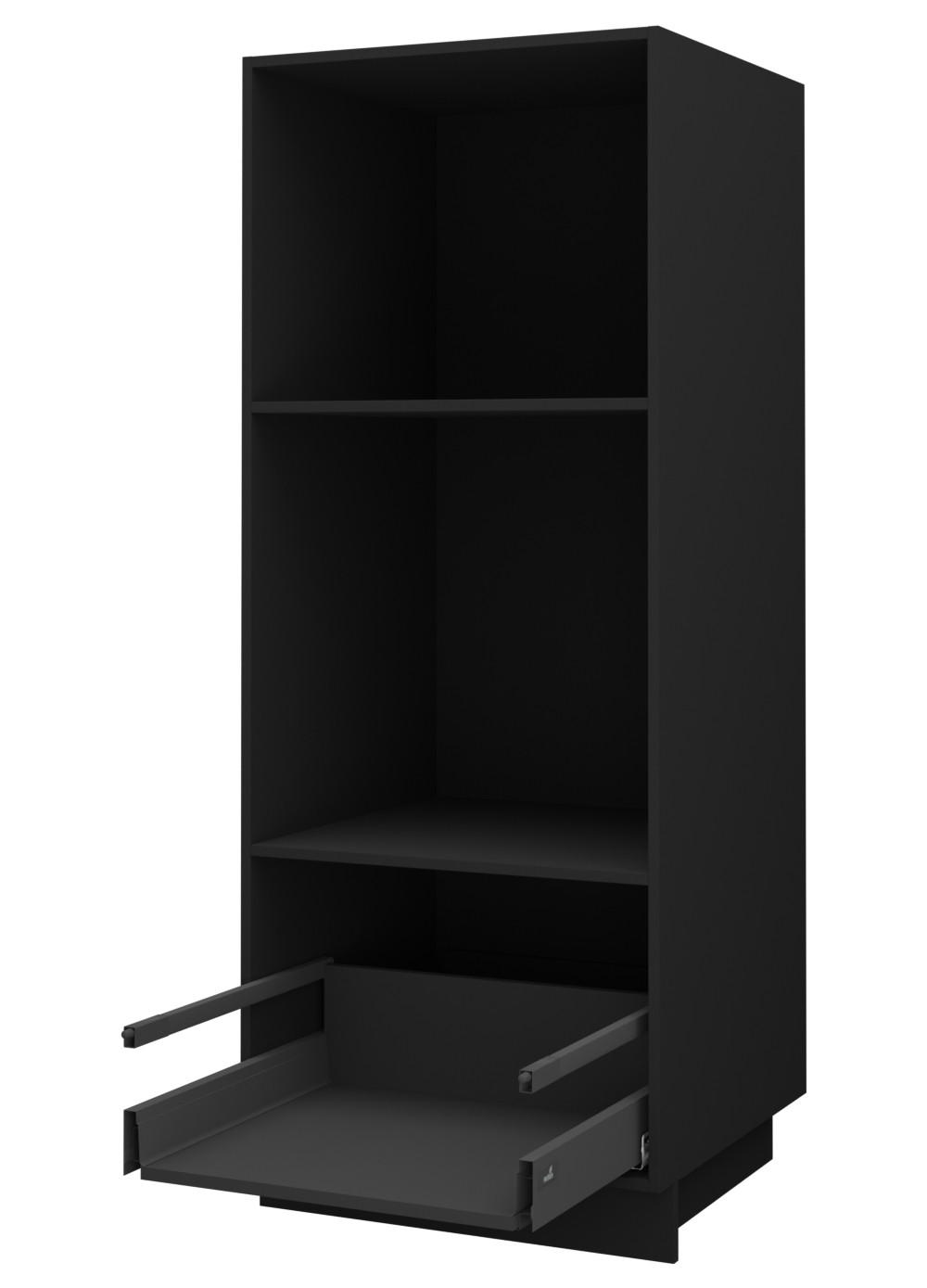 BACKOFENHOCHSCHRANK Kvantum D5AA/60/154 Dust Grey Matt / Schwarz Matt 60 / 59 / 154cm - Schwarz/Grau, Holz/Holzwerkstoff (60/154/59cm) - Feldmann-Wohnen