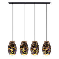 PENDELLEUCHTE Narri Metall Schwarz Gold - Schwarz, Metall (90/15/120cm) - Globo Lighting