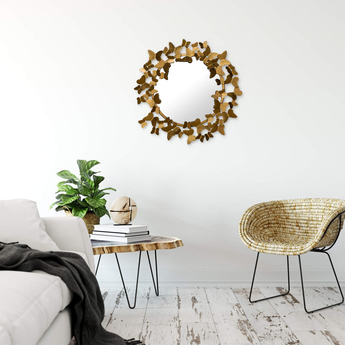 WANDSPIEGEL Gold 63/63 cm - Goldfarben, Metall (5.12/63/4cm) - KUNSTLOFT