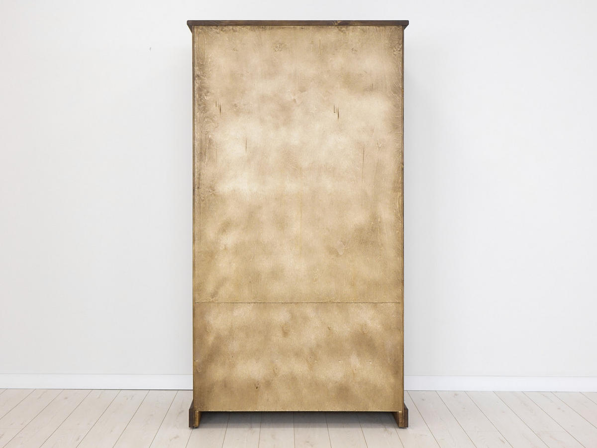 KLEIDERSCHRANK aus Massivholz Rustyk 2D - Dunkelbraun/Schwarz, Holz (105/190/60cm) - Seart
