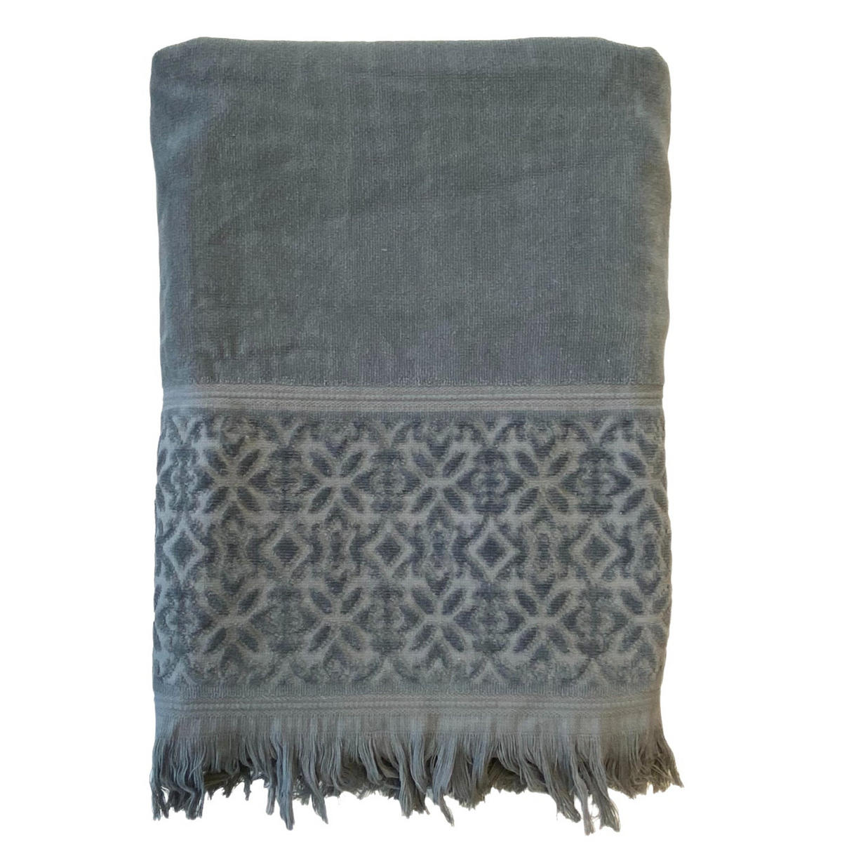 BADETUCH Velours uni Romance Grau 90x170 460g/m² - Grau, Textil (90/170cm) - LE COMPTOIR DE LA PLAGE