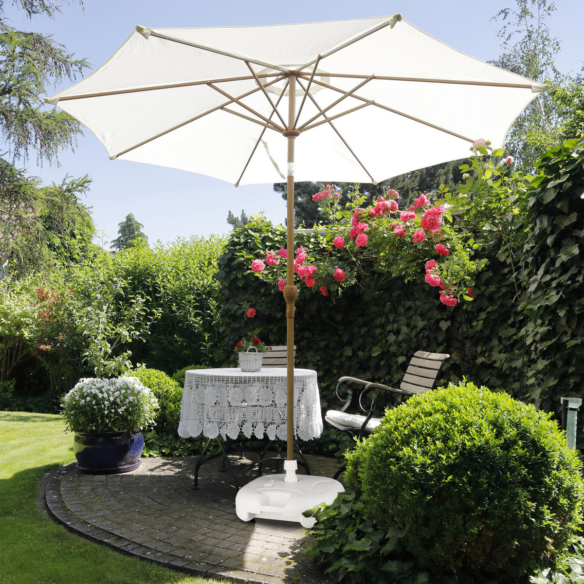 SONNENSCHIRMSTÄNDER - Grau, Kunststoff (43/43cm) - Relaxdays