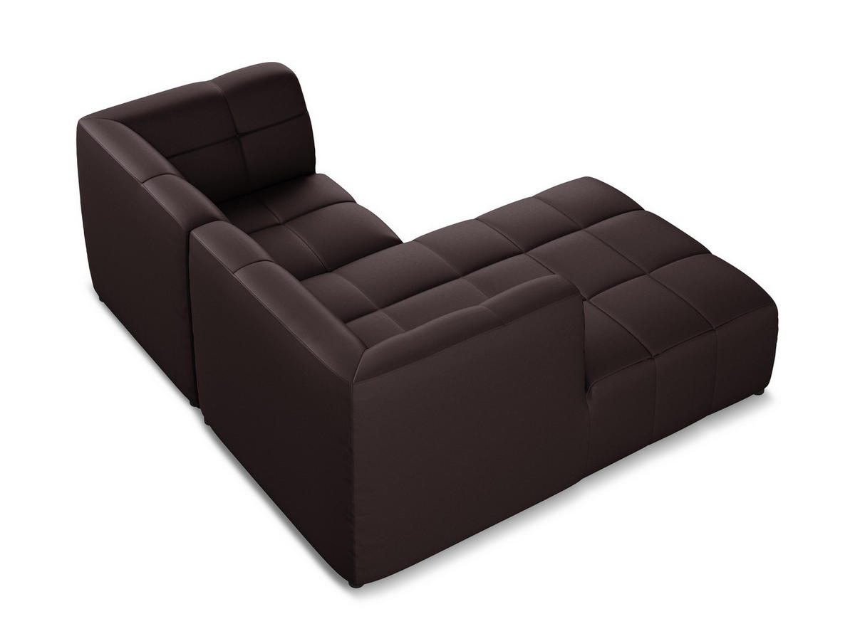 ECKSOFA Links Kunstleder Violett - Pflaume/Schwarz, Holzwerkstoff/Kunststoff (191/175cm) - Makamii