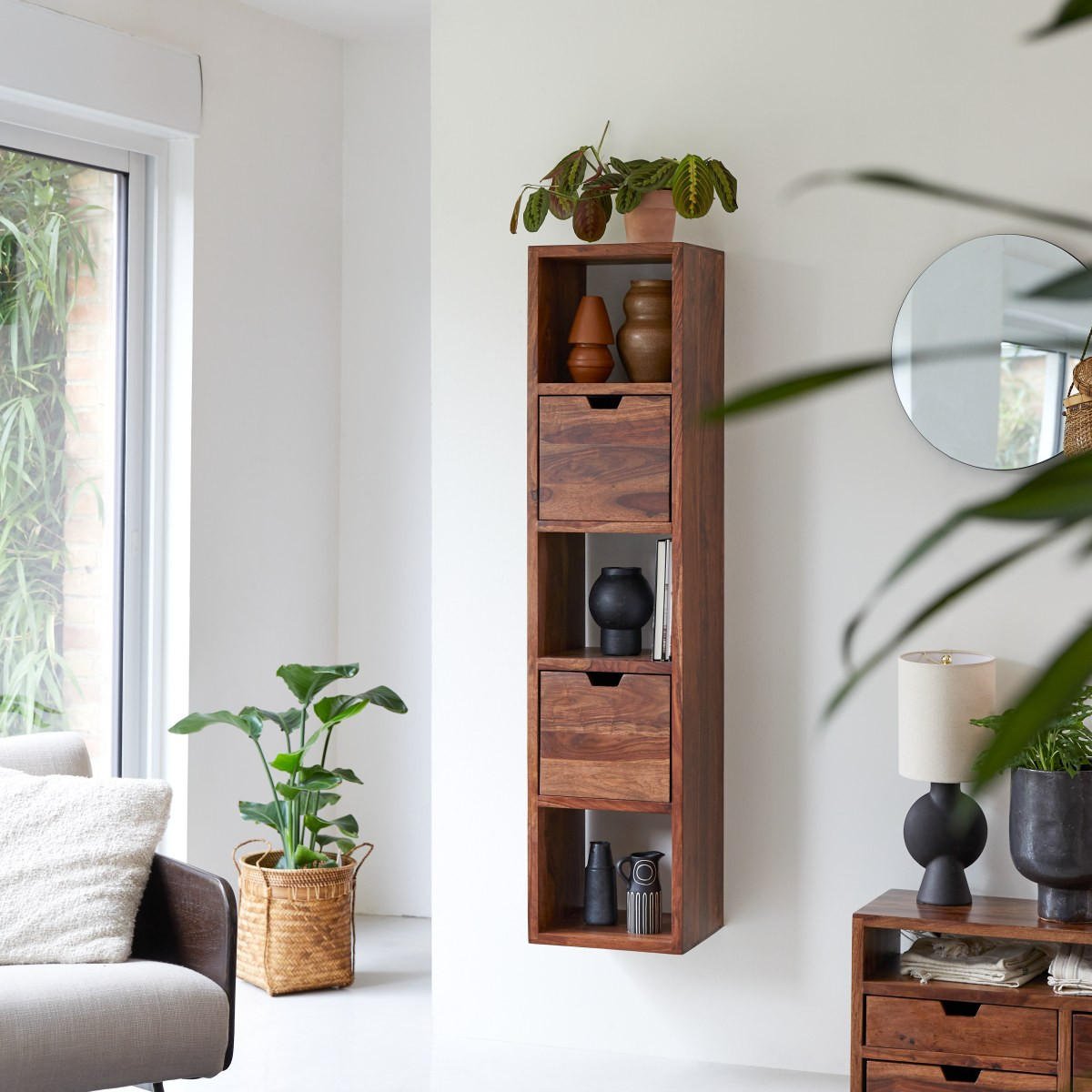 BÜCHERREGAL Kwarto Braun aus Palisander - Braun, Holz (35/150/30cm) - Tikamoon