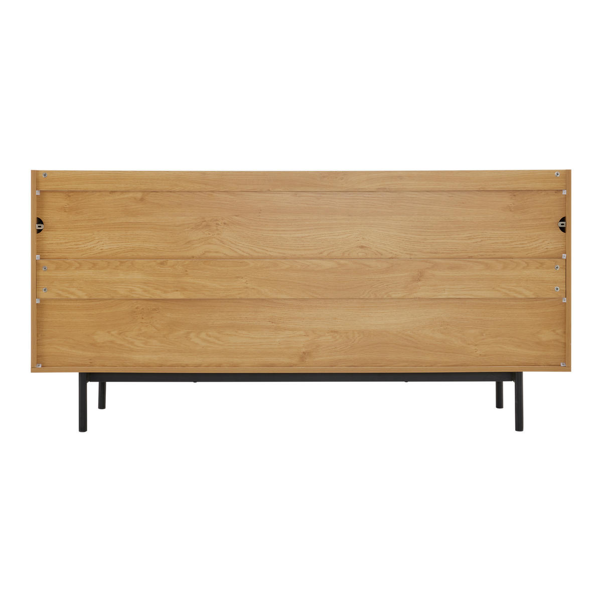SIDEBOARD 4 Türen, Metall-Inlay, Griffloses Design, Naturholz Vielseitige Kommode & Beistellschrank - Sonoma Eiche, Holzwerkstoff (160/78/40cm) - Urban Meuble