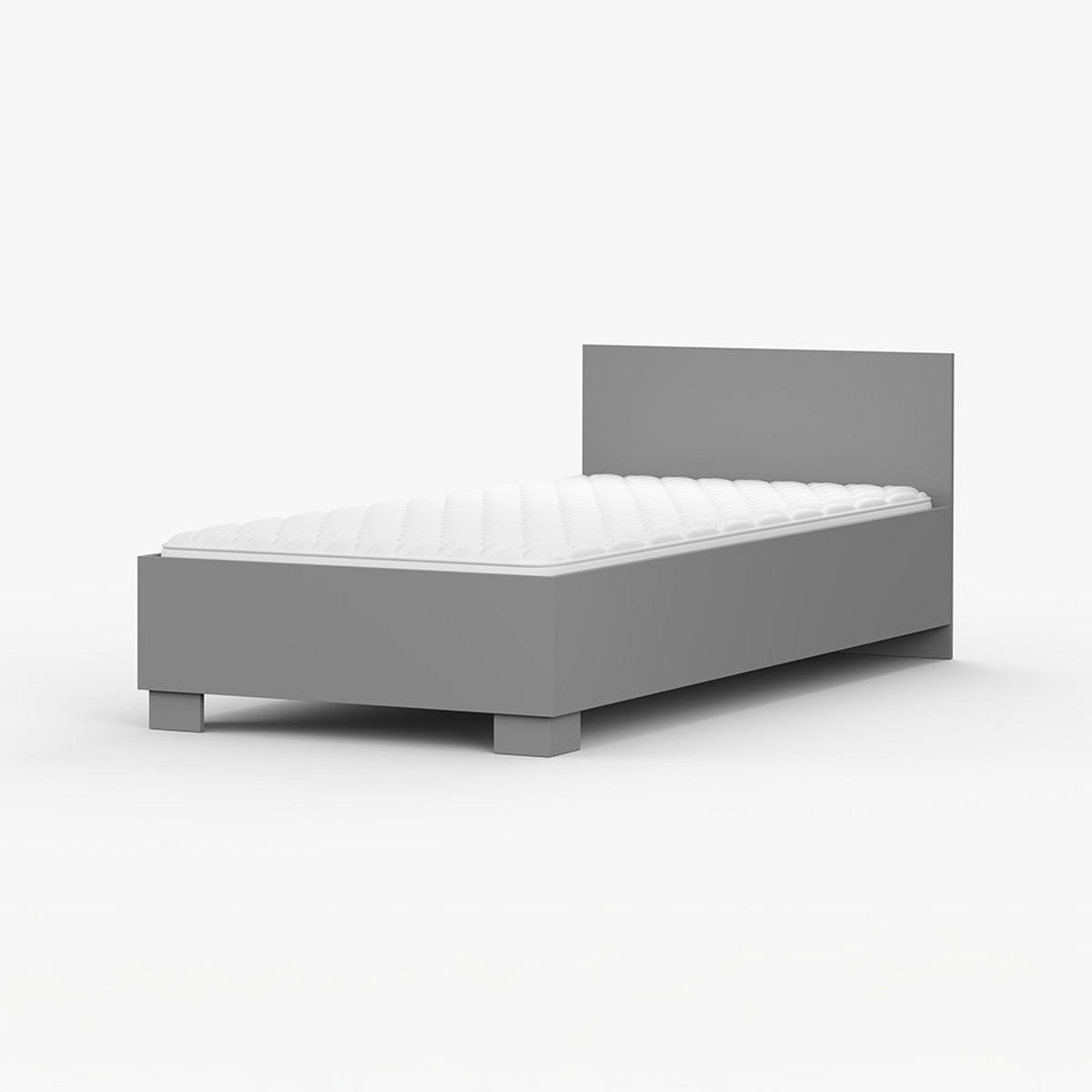 BETT 90×200 JONAS II 36 Grau/Grau - Grau, Holzwerkstoff - imoebel24