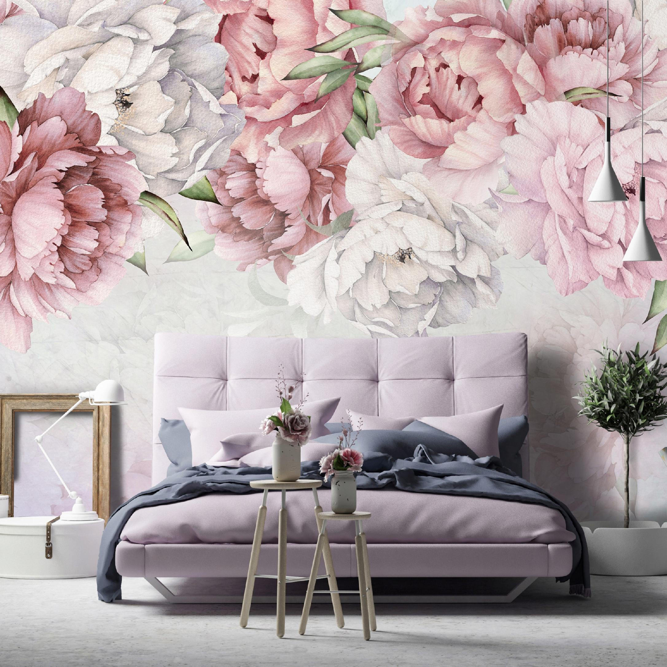 FOTOTAPETE Blumen Schlafzimmer 400x280 - Multicolor, Papier (400/280cm) - Wallarena