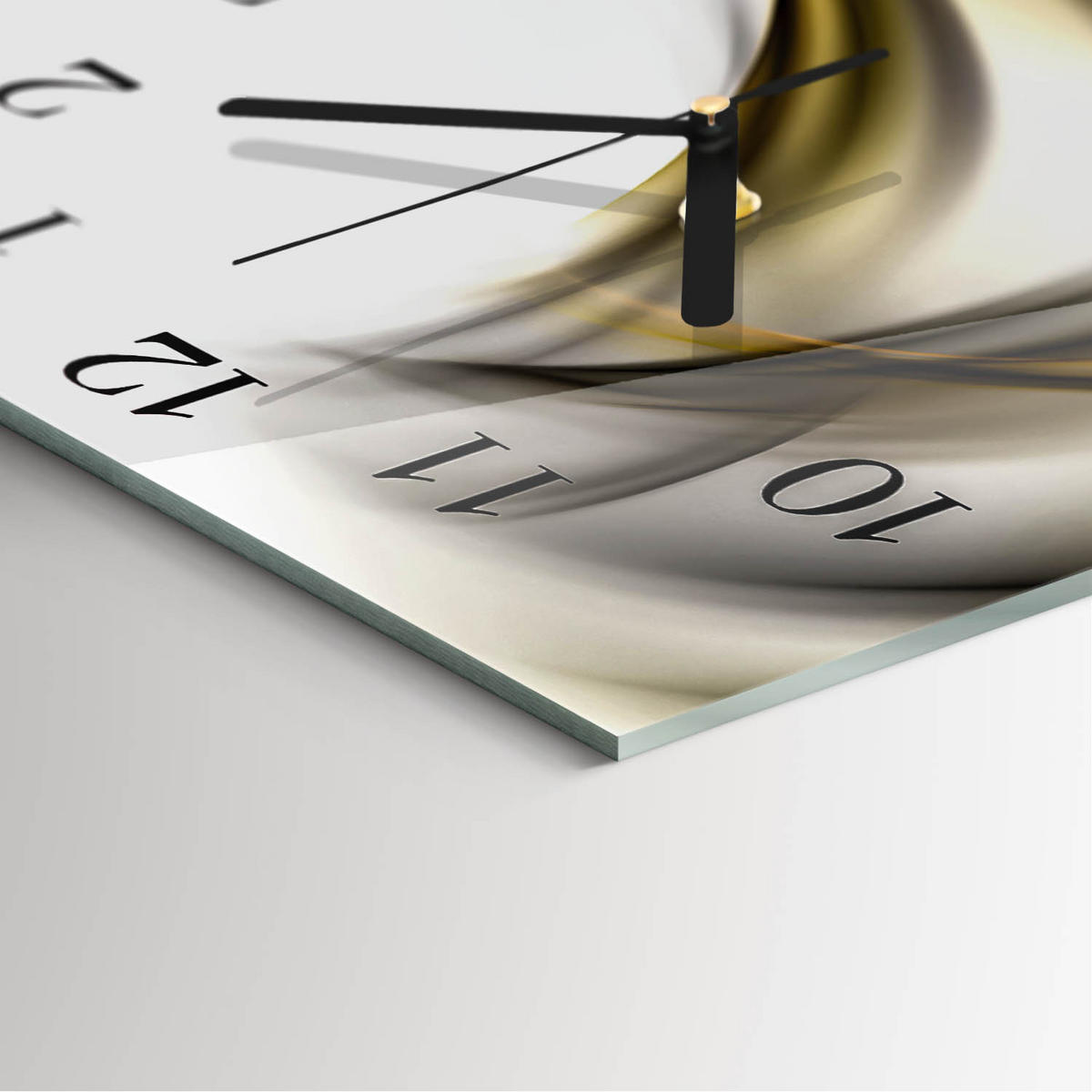WANDUHR 30x30 cm - Abstrakte Linien - Gelb, Glas (30/30/0.4cm) - TULUP