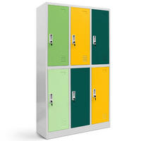 UMKLEIDESCHRANK Spind TOKIO 6 Abteile 150x90x45cm Grün-Gelb - Grün, Metall (90/150/45cm) - DELUKE