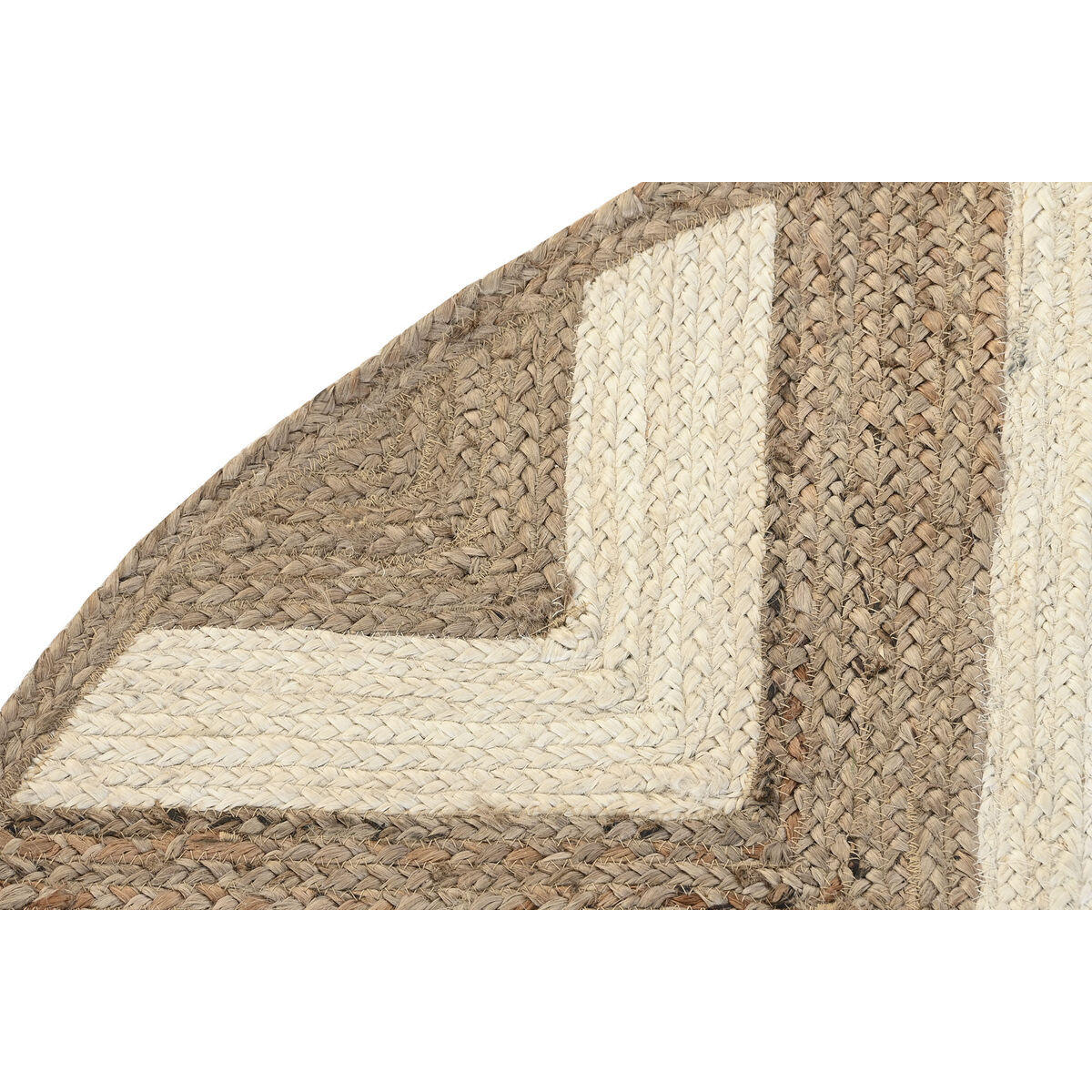 TEPPICH Scandi Weiß Hellbraun Jute (200 x 200 x 1 cm) - Multicolor, Textil (200/200cm) - DKD Home Decor