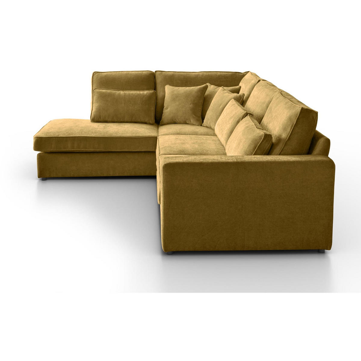 ECKSOFA Parma ohne Schlaffunktion gelb links - Gelb/Schwarz, Textil (314/224cm) - Beautysofa