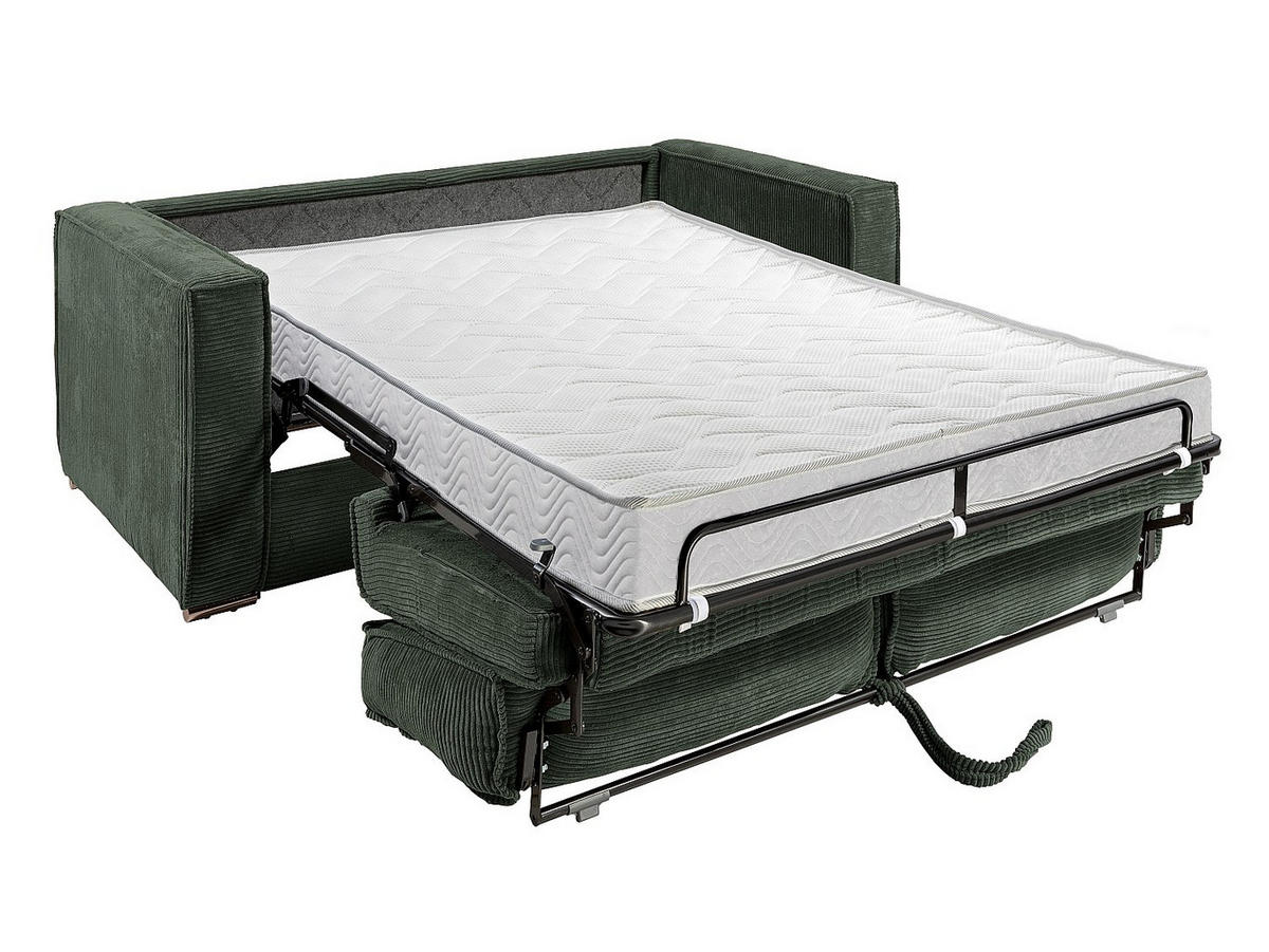 SCHLAFSOFA - 4 Personen - samt - tannengrün Loreto - Waldgrün, Textil (215/90/223cm) - Vente-Unique