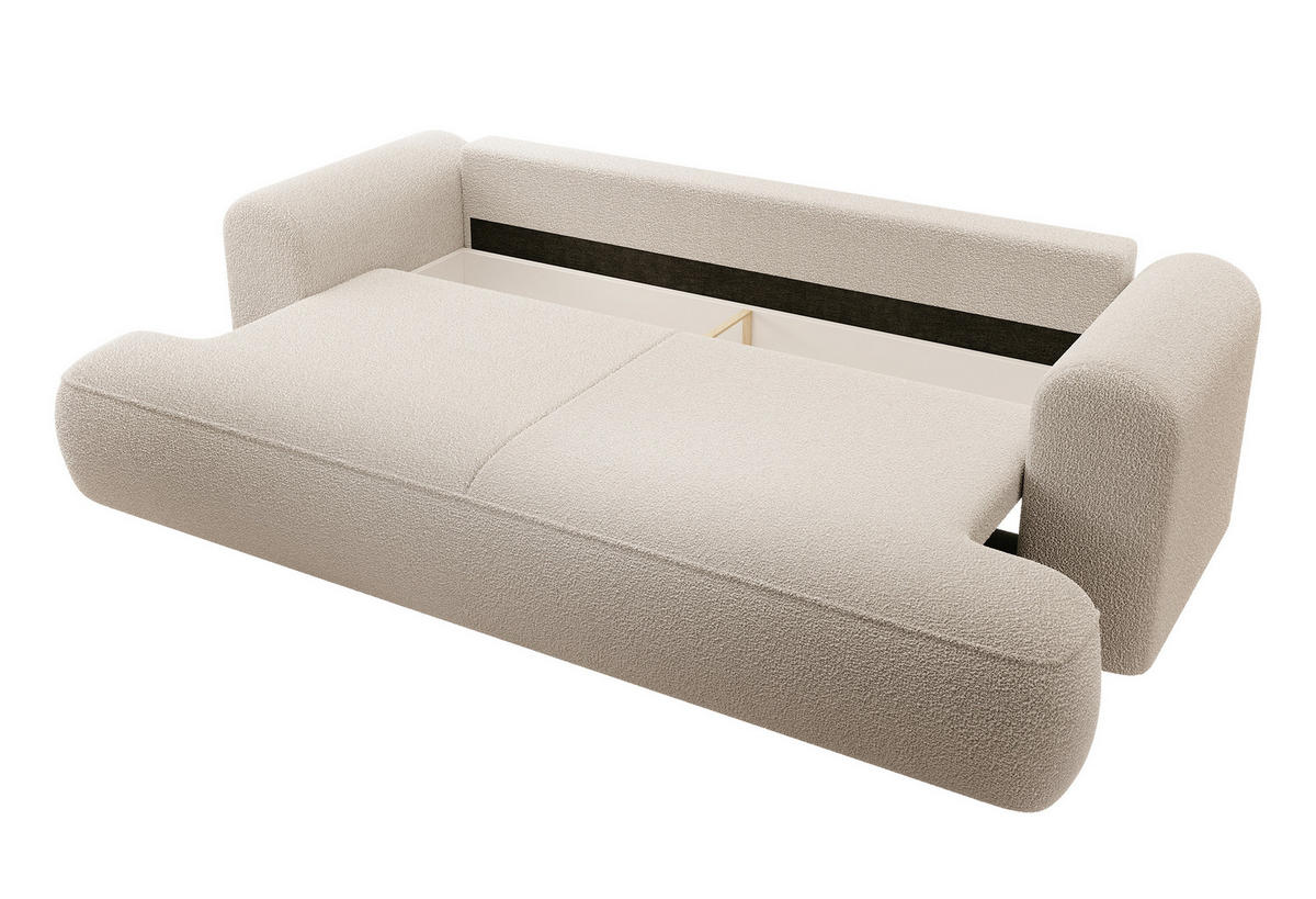 SCHLAFSOFA Ovo Beige Boucle - Beige, Textil (250/94/110cm) - Selsey