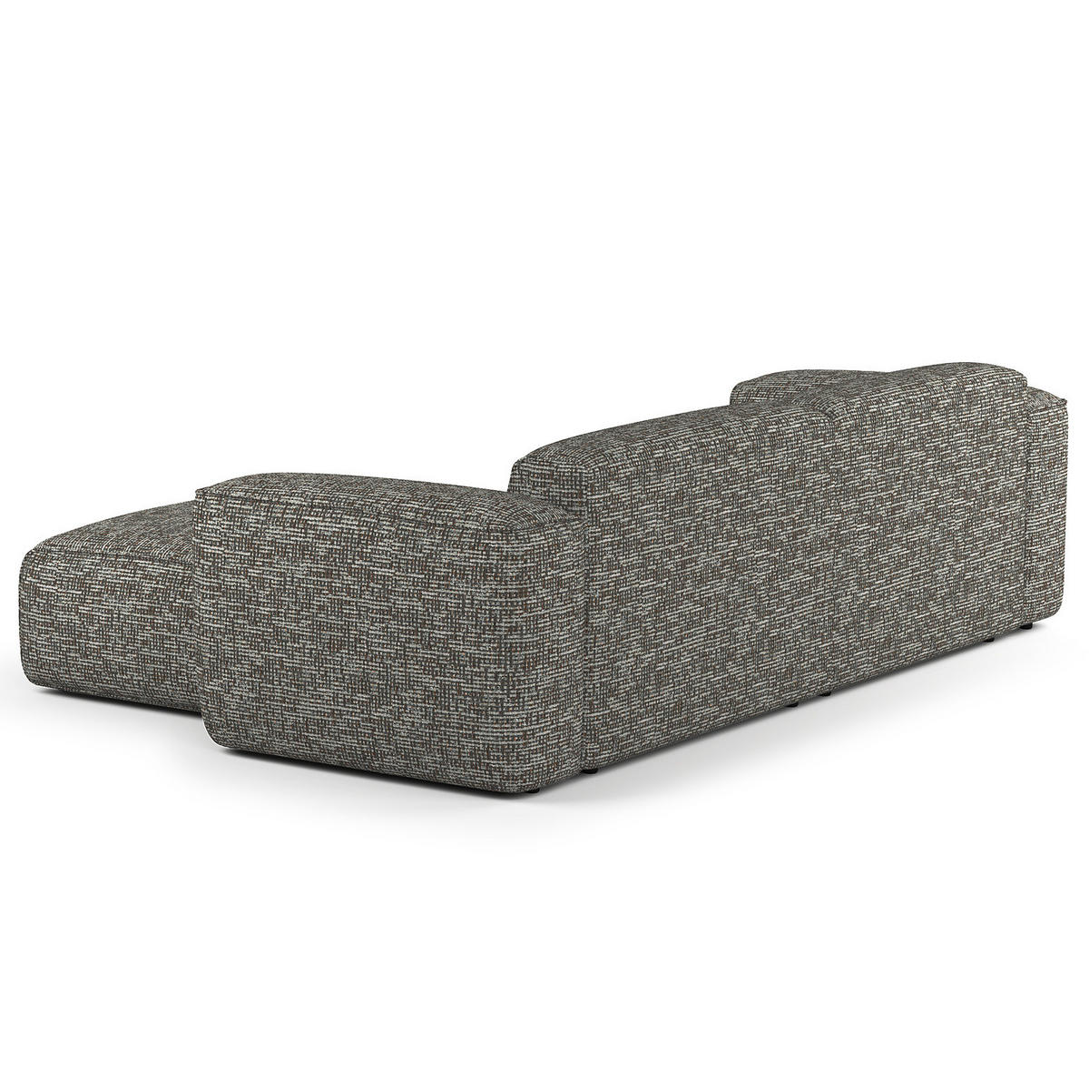 1,5-SITZER ECKSOFA mit Longchair - Schwarz/Grau, Kunststoff/Textil (260/173cm) - home24