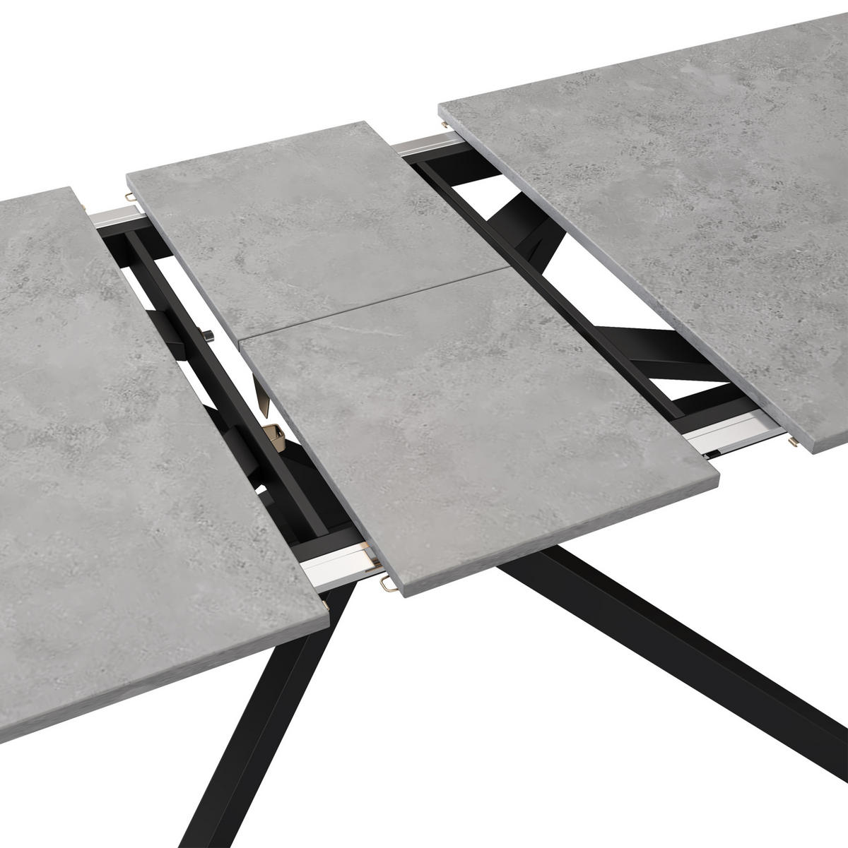 ESSTISCH 150/70/76 cm Schwarz/Grau aus MDF mit Ausziehfunktion - Grau, Holzwerkstoff (180/70/75.5cm) - OKMYHOME