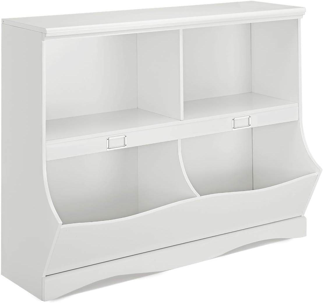 DETSKÁ POLICA biela - biela, drevo (105/84/40cm) - COSTWAY