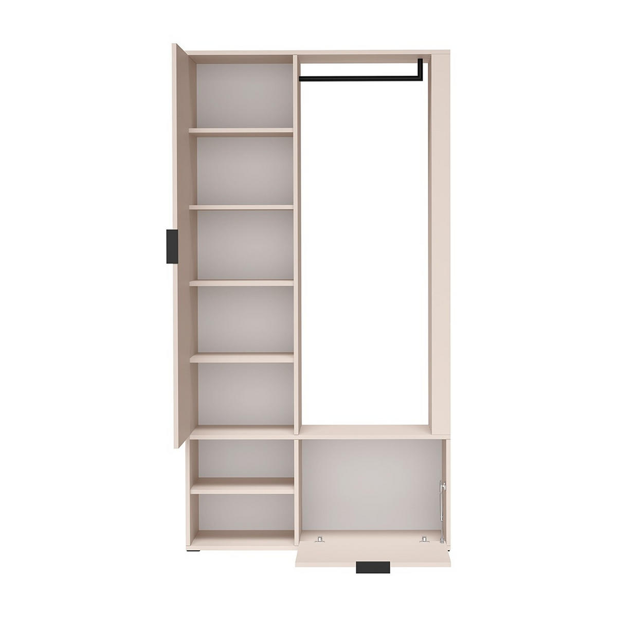 GARDEROBE Milo Uni 100 x 189,4 x 33 cm Kaschmir - Kaschmir, Holzwerkstoff/Metall (100/189.4/33cm) - Koseto