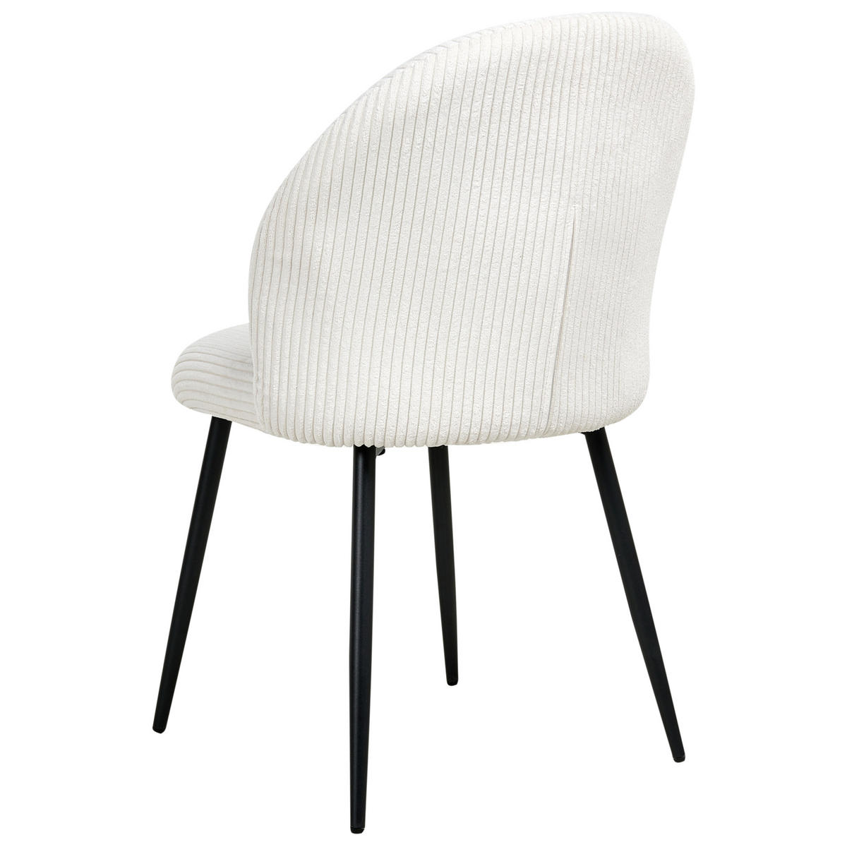 ESSZIMMERSTUHL 2er-Set Cremeweiß Eloy - Schwarz/Weiß, Textil (52/86/43cm) - Beliani