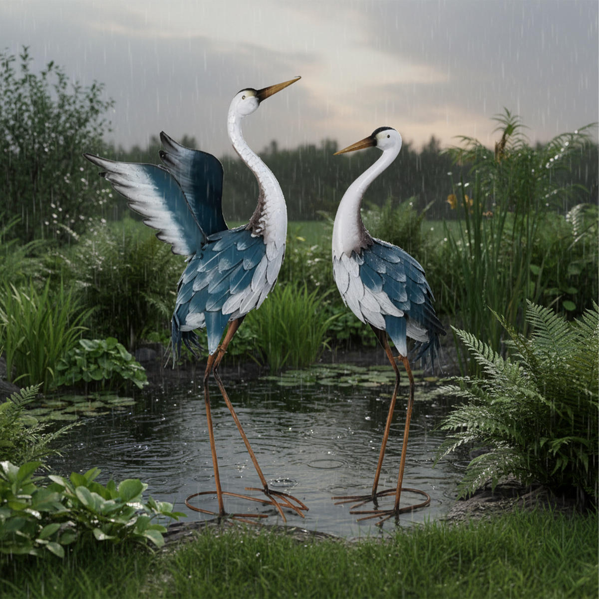 2XZÁHRADNÁ figura - viacfarebná, kov (43.5/73.5/20cm) - Relaxdays