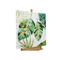 ACRYLBILD HANDGEMALT 90/90 cm - Weiß/Grün, Holz/Textil (90/90cm) - KUNSTLOFT