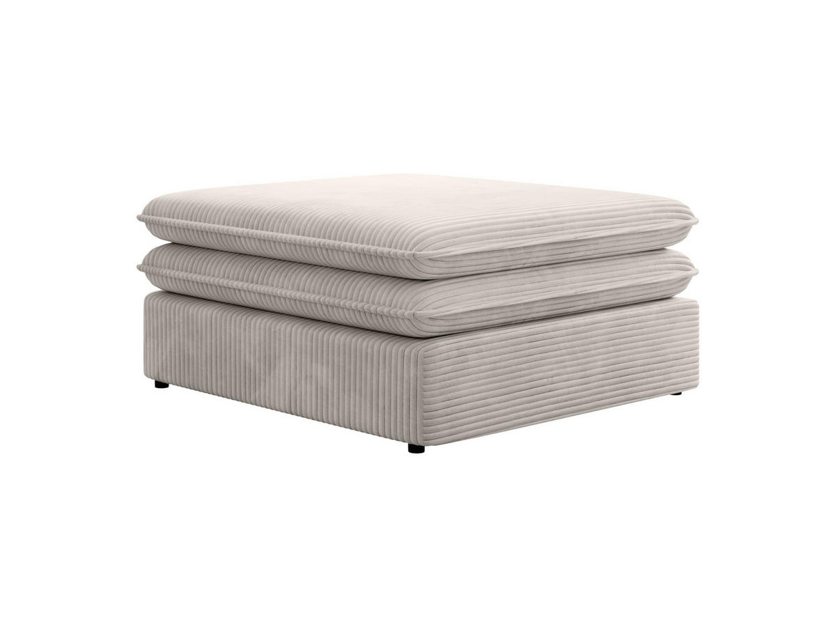 MASSENO Sitzhocker SCORZA, Modern Polsterhocker, Fußhocker Creme - Creme, Holzwerkstoff/Kunststoff (85/43/85cm) - MASSENO