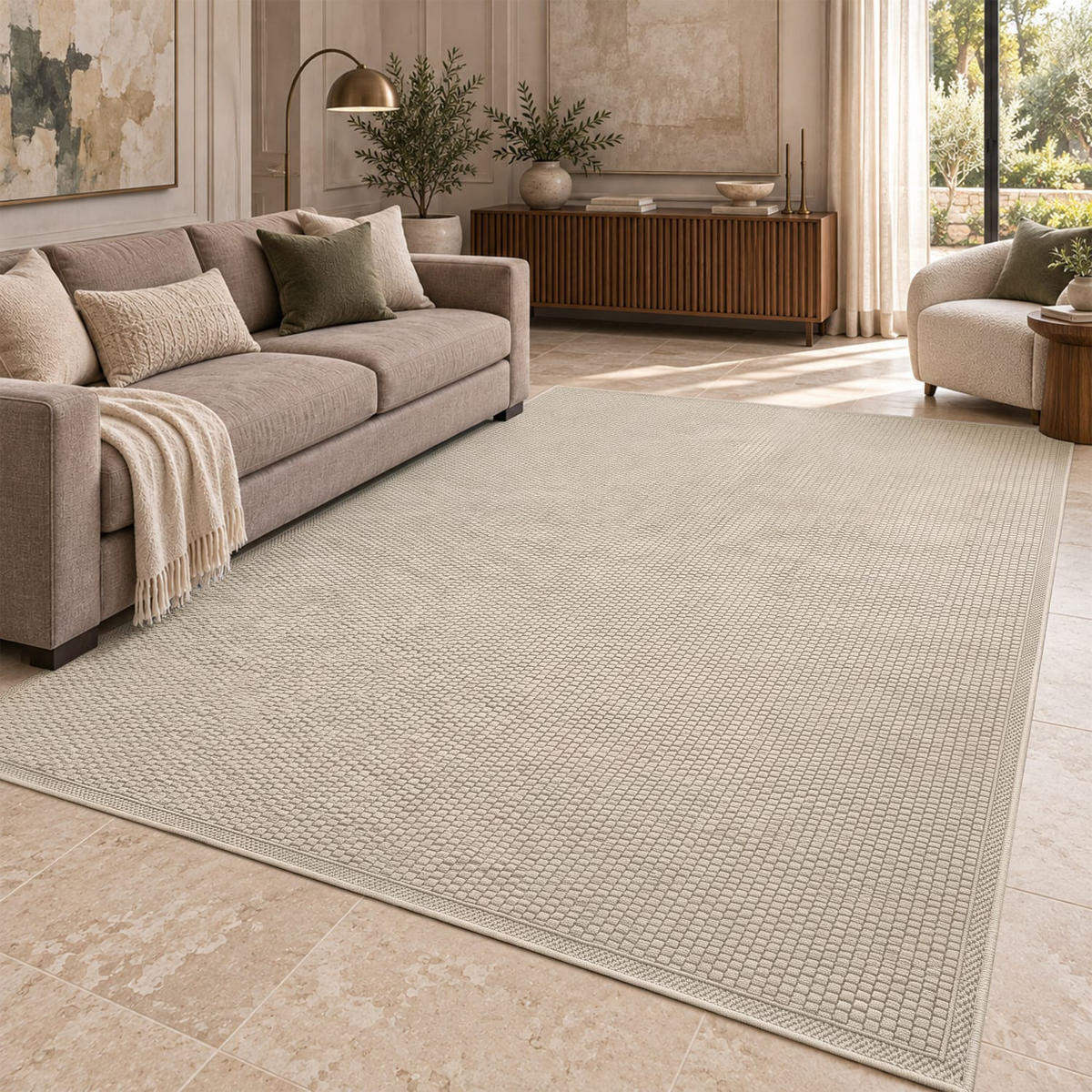 OUTDOORTEPPICH 120/160 cm Timber 125 - Beige, Kunststoff (120/160cm) - Paco Home