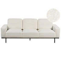 3-SITZER-SOFA Bouclé Cremeweiß Sovik - Weiß, Textil (215/72/87cm) - Beliani