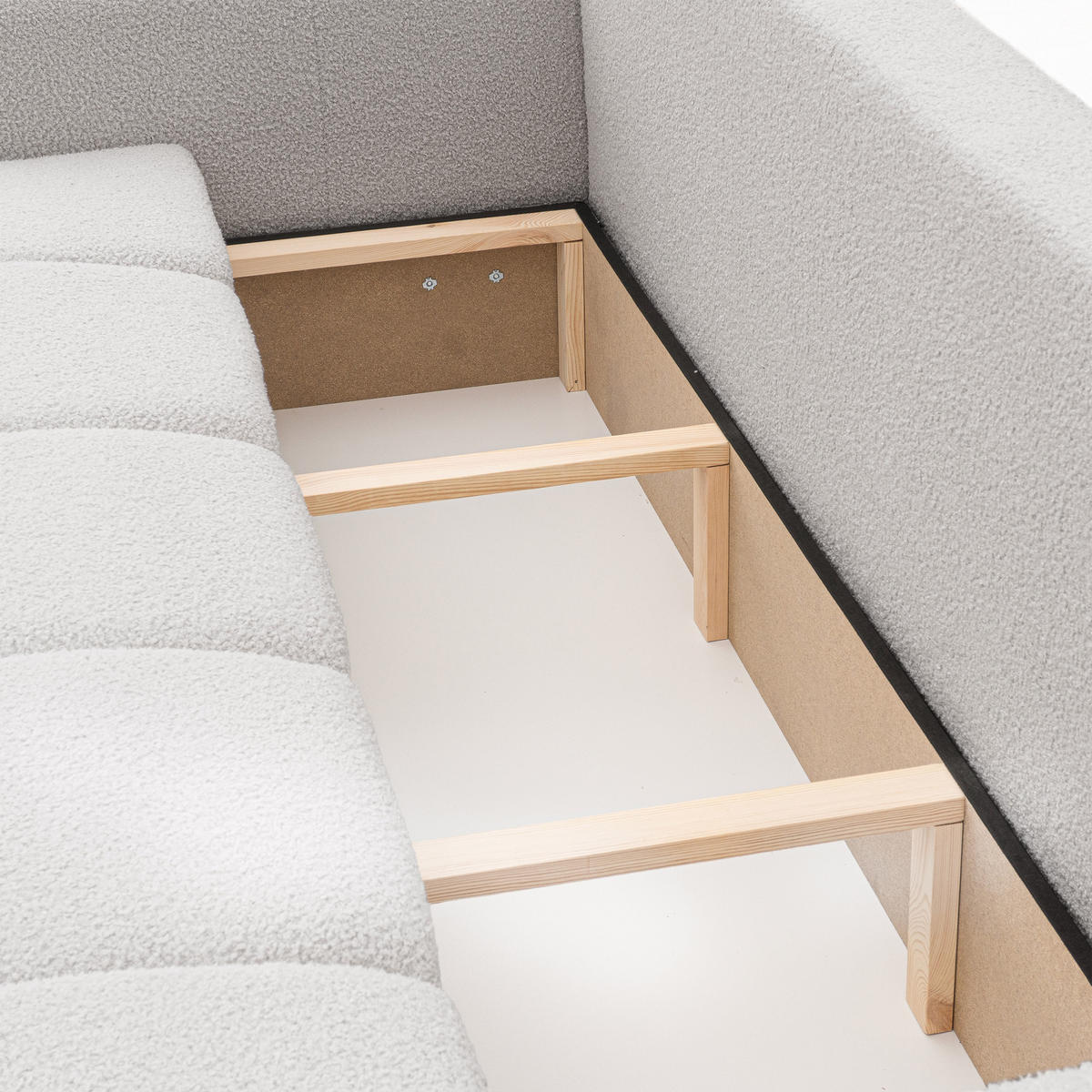 SCHLAFSOFA BUENO mit Bettkasten Hellgrau - Hellgrau, Holzwerkstoff/Kunststoff (245/85/93cm) - Idohome