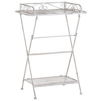 GARTENTISCH Metall Weiß Ancud - Weiß, Metall (35/53/73cm) - Beliani