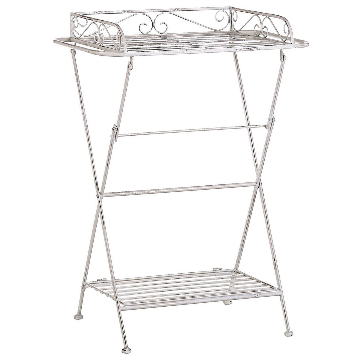 GARTENTISCH Metall Weiß Ancud - Weiß, Metall (35/53/73cm) - Beliani