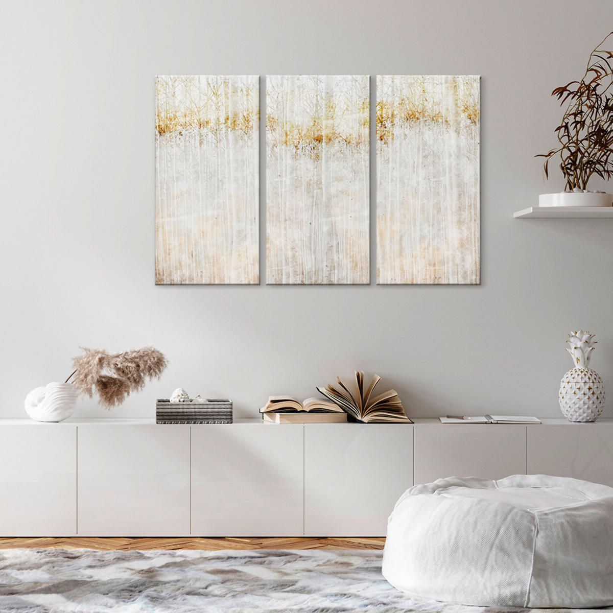 LEINWANDBILD Wald 3-tlg. 90x60 cm - Multicolor, Holz (90/60cm) - LUMASOUL