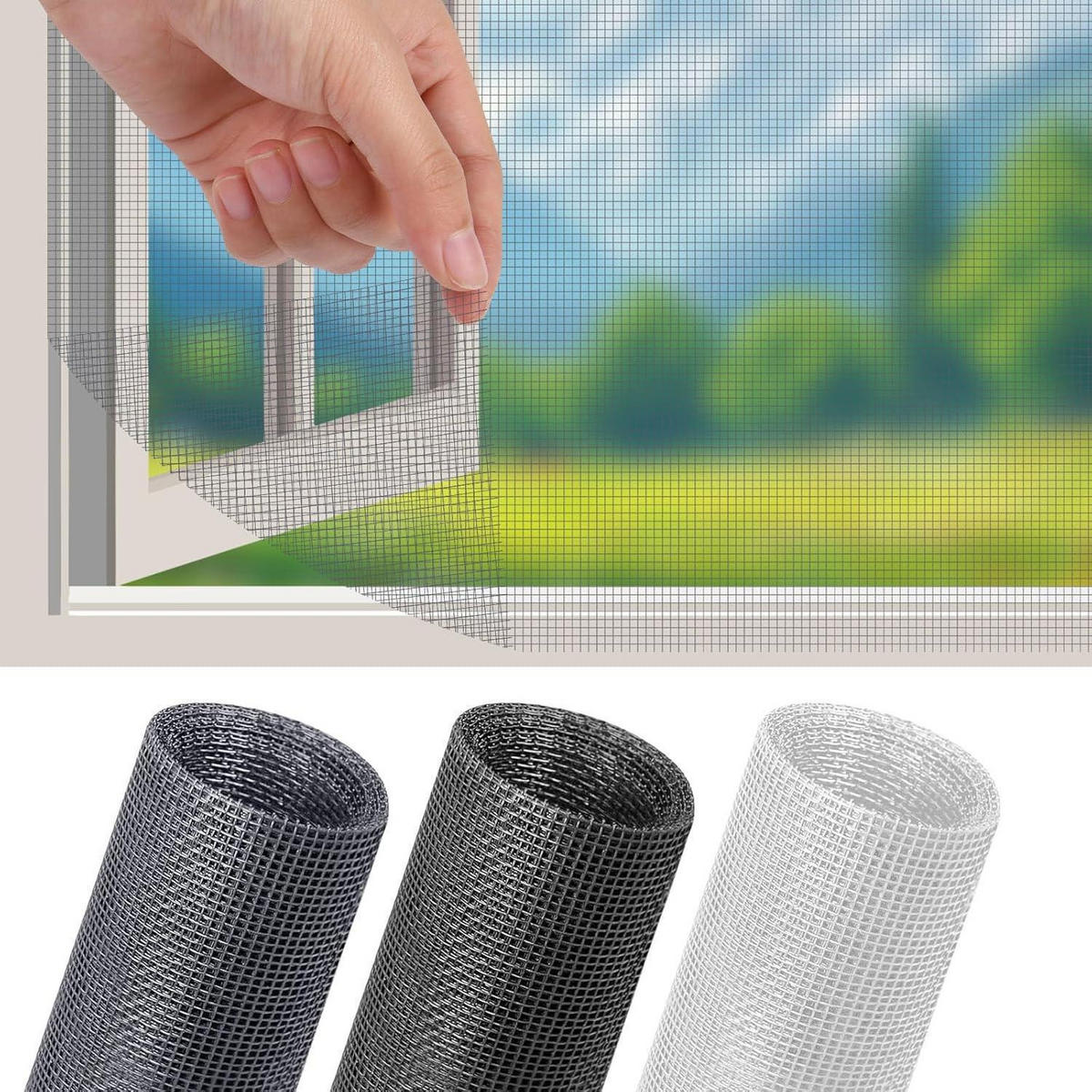 FLIEGENGITTER Fenster 200 x 250 cm Grau - Grau, Textil (1/1/1cm)