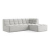 ECKSOFA Beidseitig Samt Stoff Grau - Silberfarben/Schwarz, Kunststoff/Textil (258/178cm) - Makamii