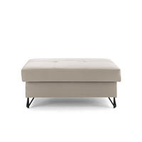 POUF JUNIOR 105x55 cm Velours Creme - Creme/Schwarz, Holz/Textil (105/43/55cm) - Muffo