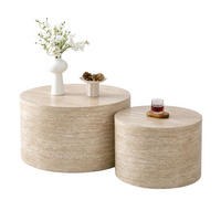 COUCHTISCH 2er-set Rund Holzoptik mit Stauraum & abnehmbarem Deckel - Naturfarben, Holzwerkstoff (62.8/62.8/35cm) - Urban Meuble