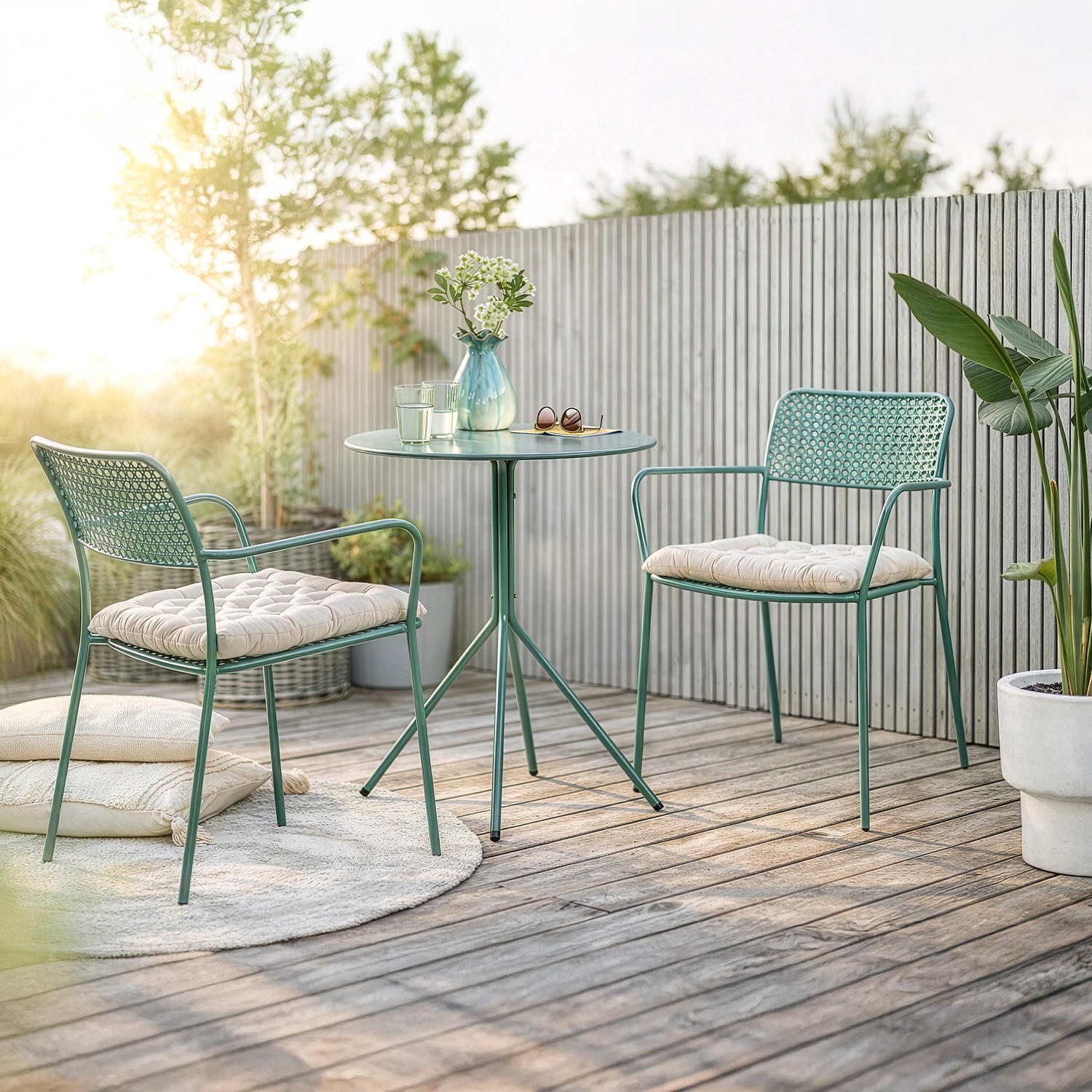 Thumbnail - Butlers Bistrotisch, Salbeigrün, Metall, 60x74x60 cm, Gartenmöbel, Gartentische, Gartentische