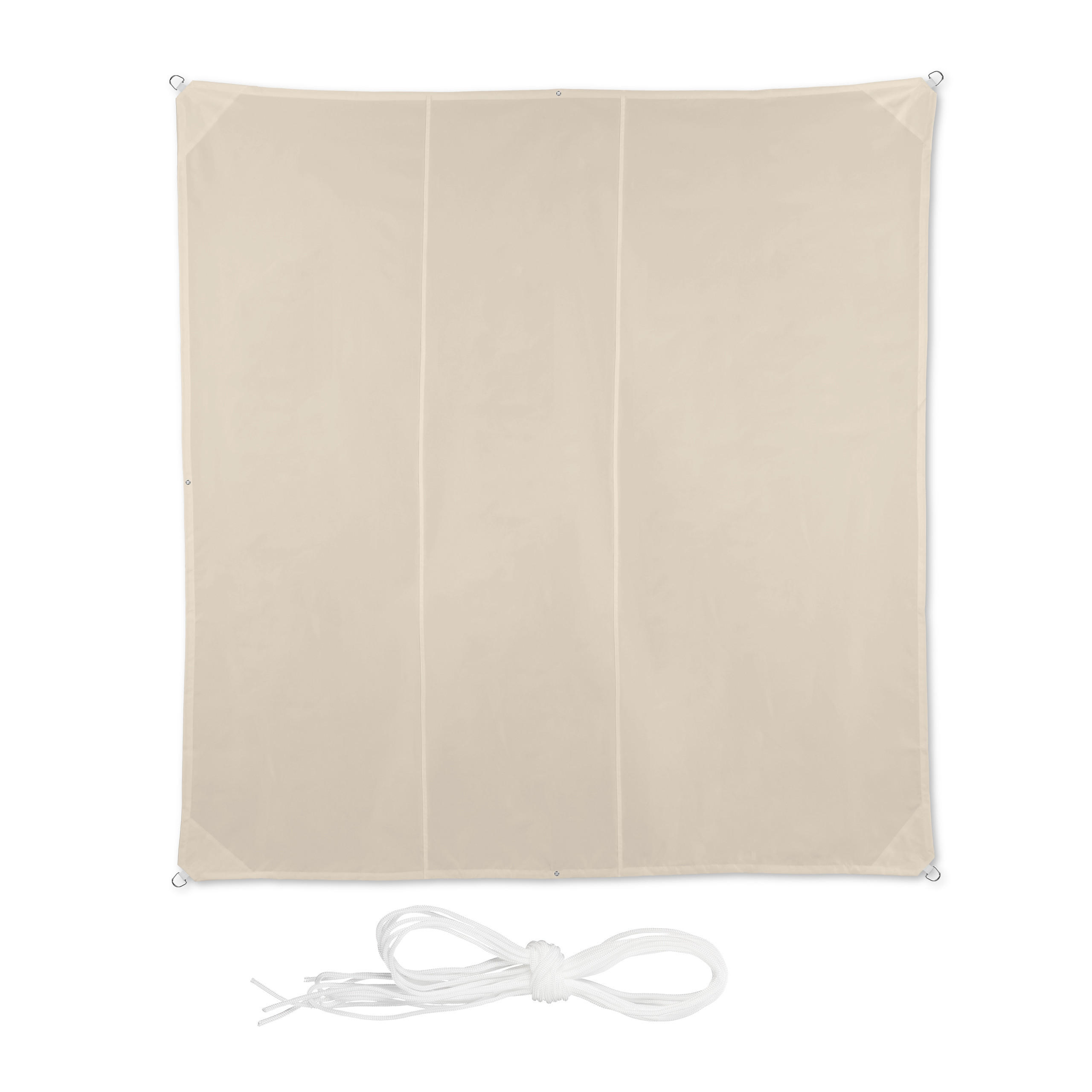 SONNENSEGEL - Beige, Textil/Metall (400/400cm) - Relaxdays