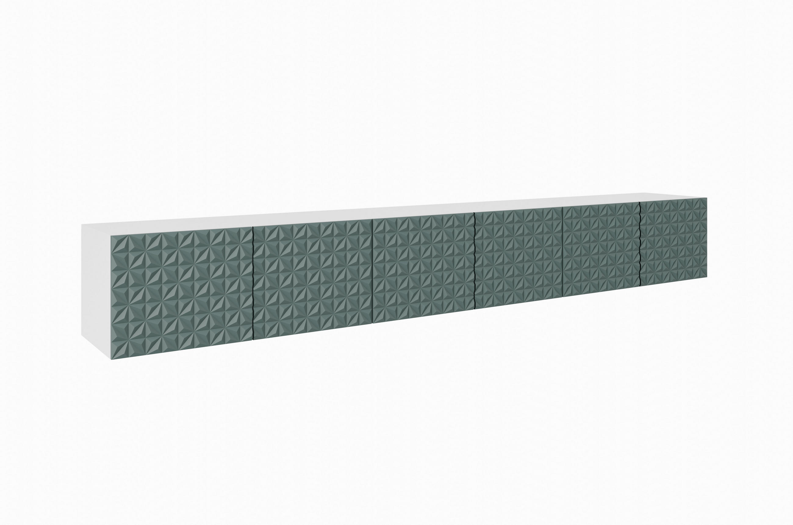 Meblini Tv-Schrank Weiß, Grün 300x41x40 cm