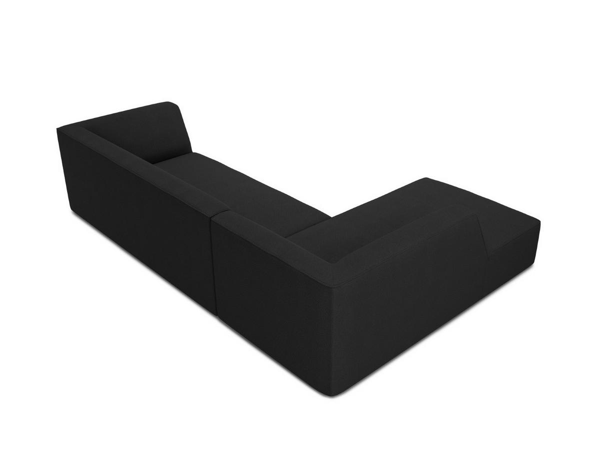 ECKSOFA links Ruby aus strukturiertem Stoff schwarz 4 Sitzplätze - Schwarz, Textil (180/273cm) - Micadoni