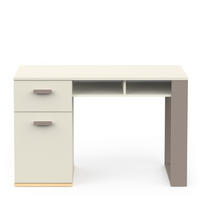 SCHREIBTISCH 1 Tür 1 Schublade 2 Nischen - Modell CAMILLIA - Grau - 120 x 59,8 x 76,5 cm - Grau, Holz (120/76/60cm) - Demeyere