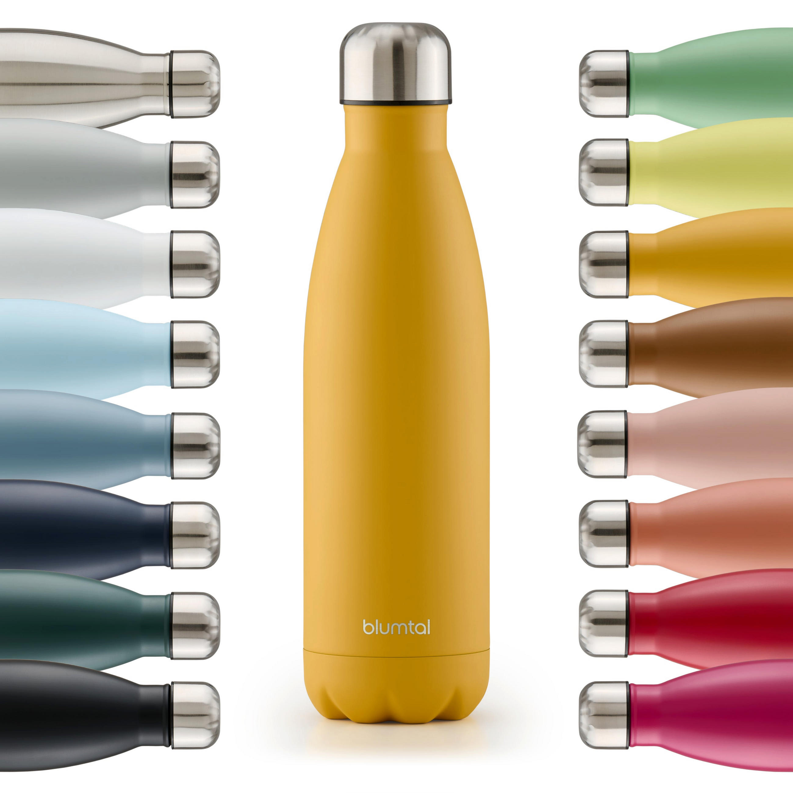 THERMOSFLASCHE Charles 1000 ml, Dunkelgelb - Dunkelgelb, Metall (1L) - Blumtal