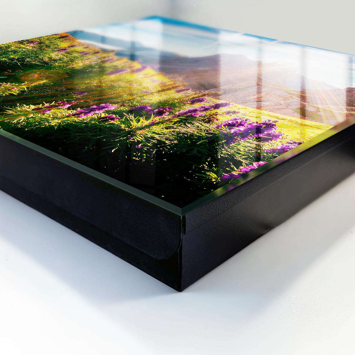 SCHLÜSSELBOX Schwarz 30x30 cm- Türöffnung nach rechts - Bergidylle - Grün, Metall (30/30/5cm) - TULUP
