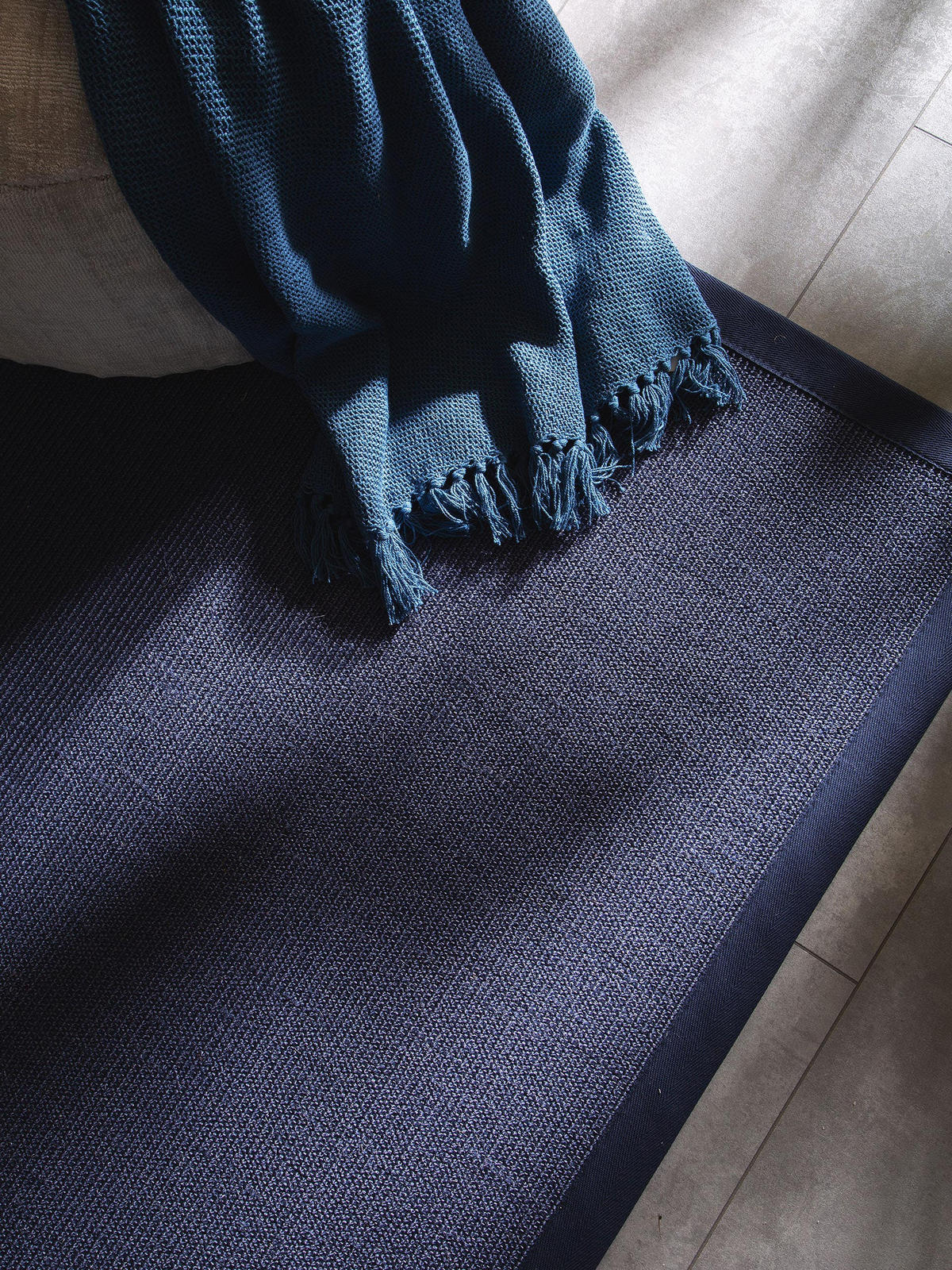 SISALTEPPICH Sana Blau 150x150 cm - Blau, Textil (150/150cm) - benuta Nest
