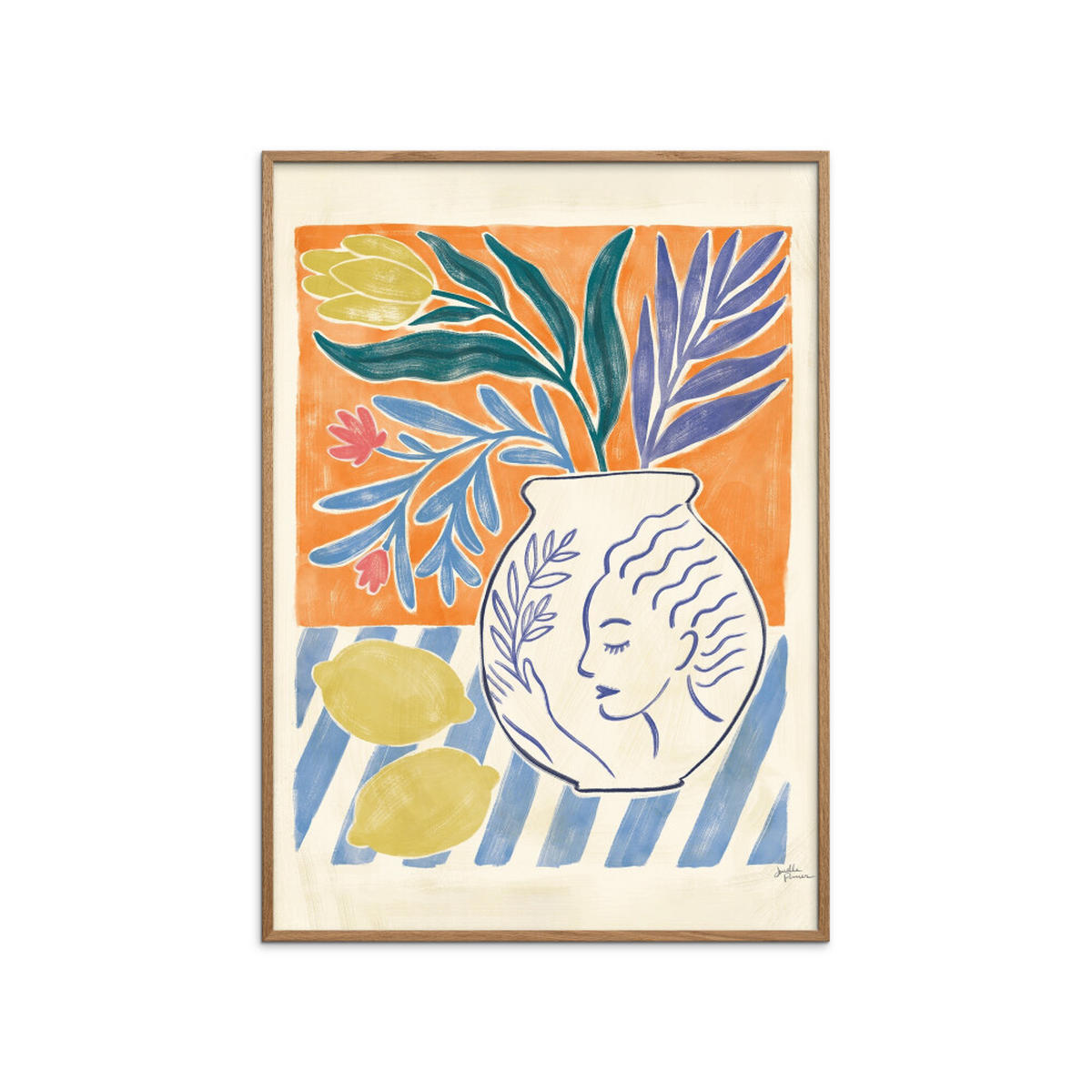 POSTER mit Rahmen Wild Apple - Cyprus IV - Eichefarben/Multicolor, Holz/Papier (50/70cm) - Poster&Frame