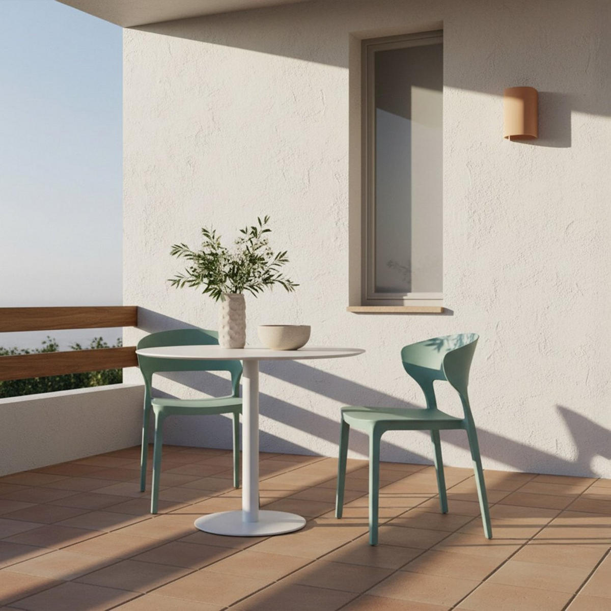 STUHL FÜR DRAUSSEN Serin Grün 48 cm x 76 cm - Grün, Kunststoff (48/76/52cm) - Klast Home