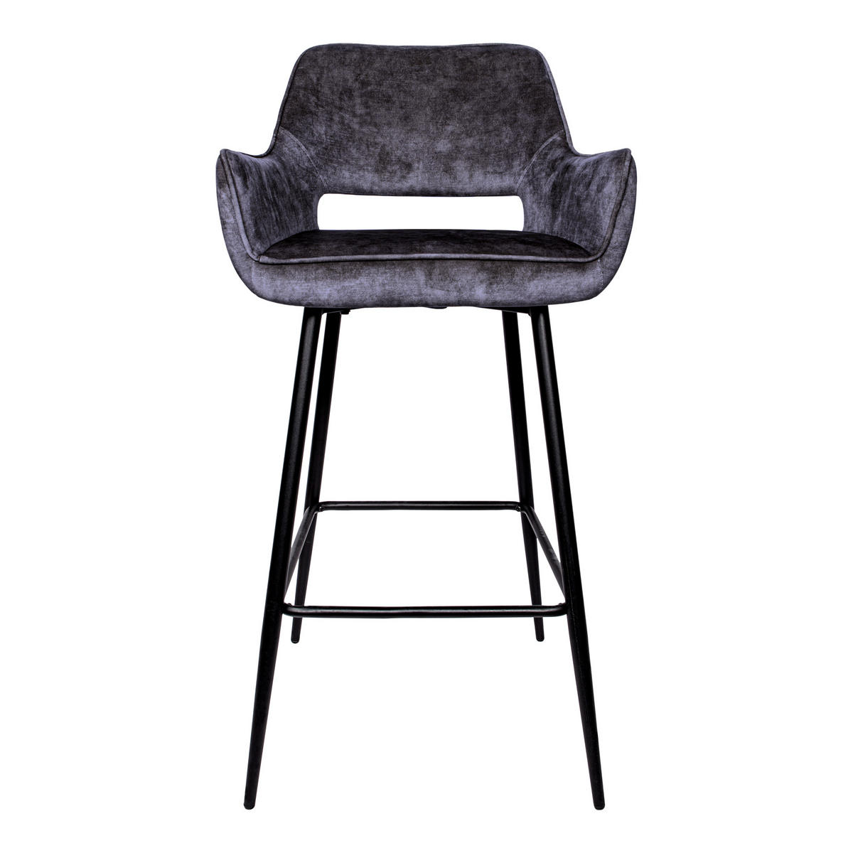 BARHOCKER Fallon Schwarz 61/53/105cm - Anthrazit, Textil (53/105/61cm) - PTMD Collection