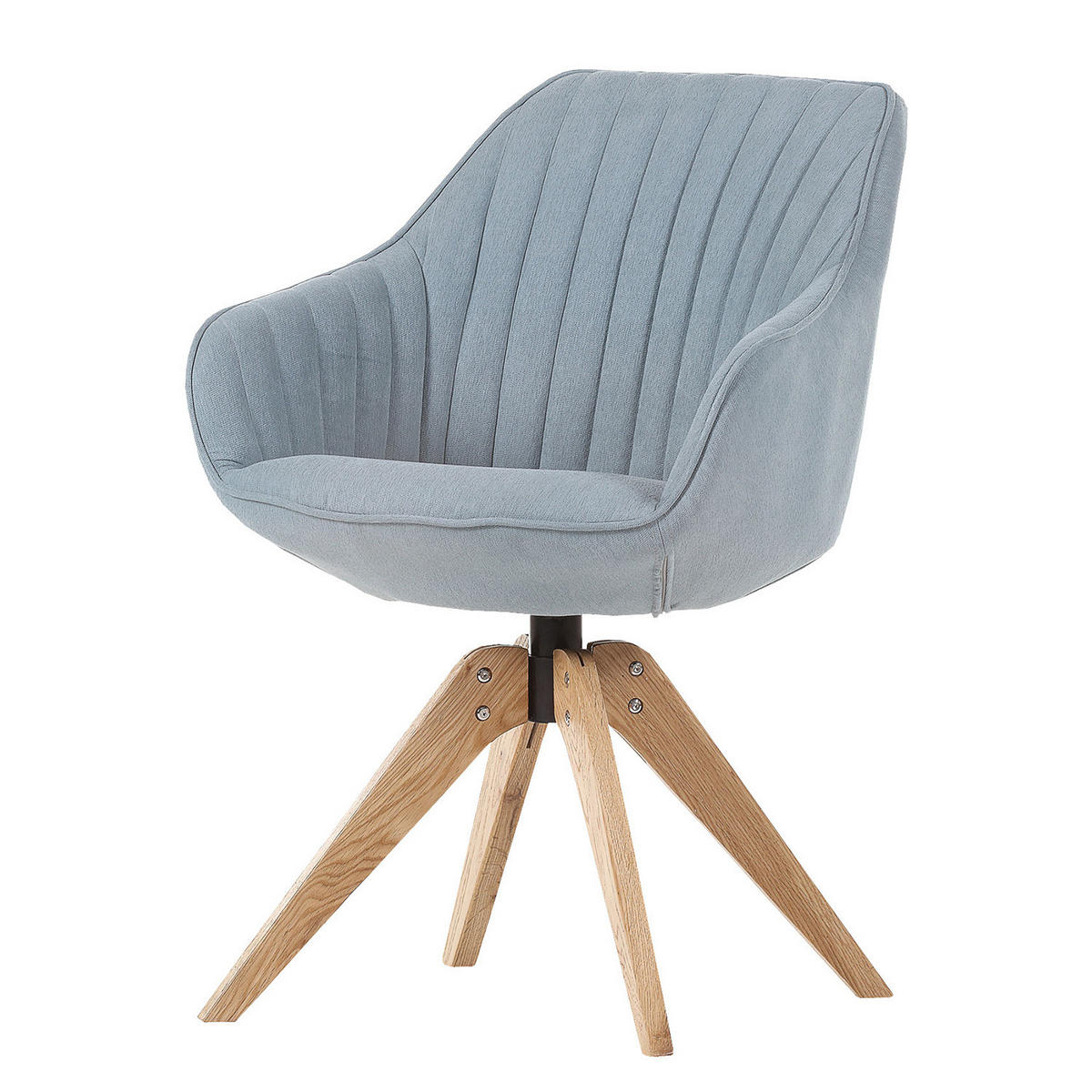 ARMLEHNENSTUHL - Drehbar - Hellblau, Holz/Textil (60/83/65cm) - home24
